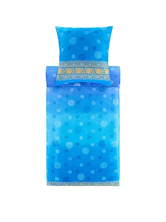 BASSETTI | Satin Bettwäsche PALLAVICINO 70x90cm/140x200cm Gruen | blau